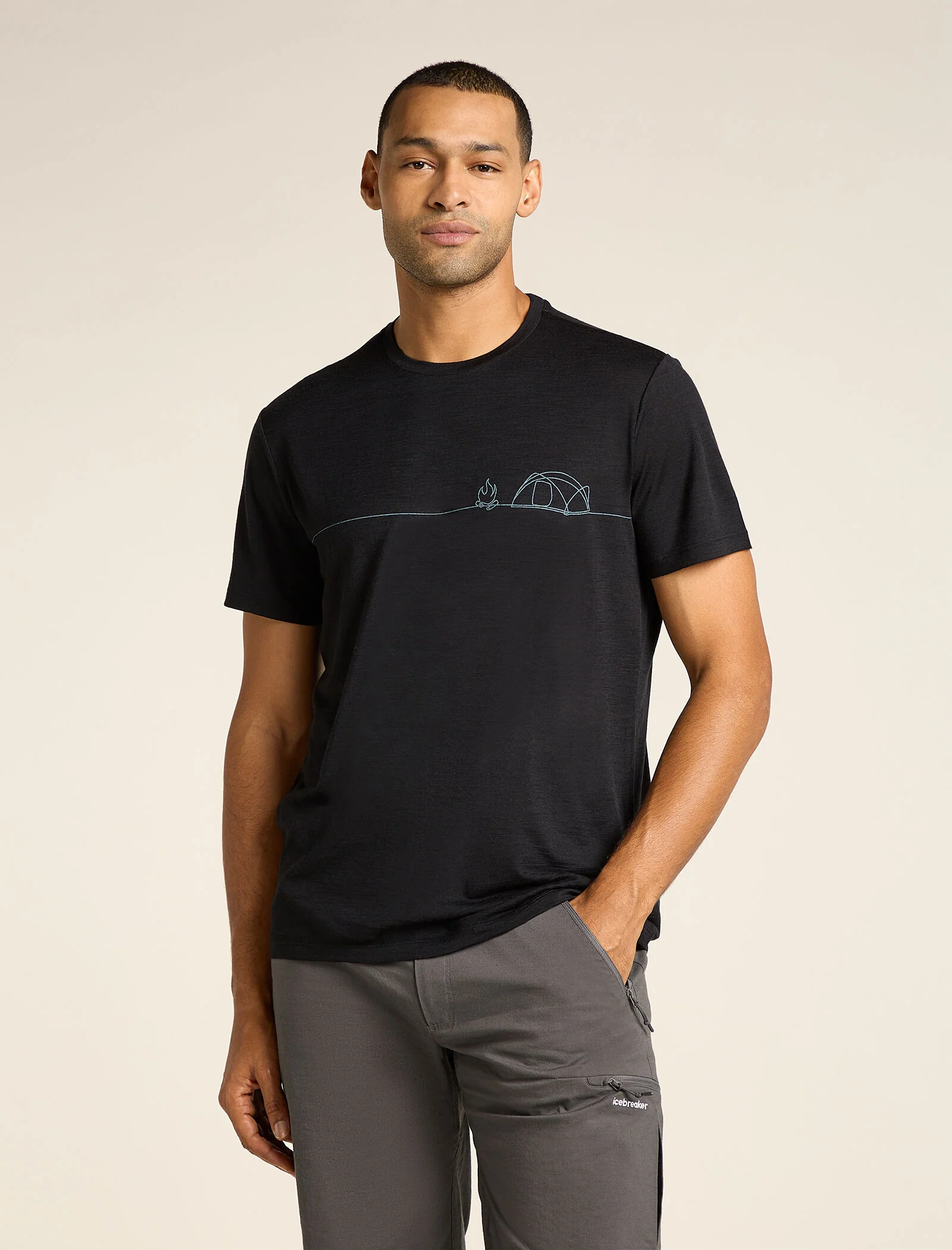 Men’s Merino 150 Tech Lite Short Sleeve T-Shirt Single Line Camp