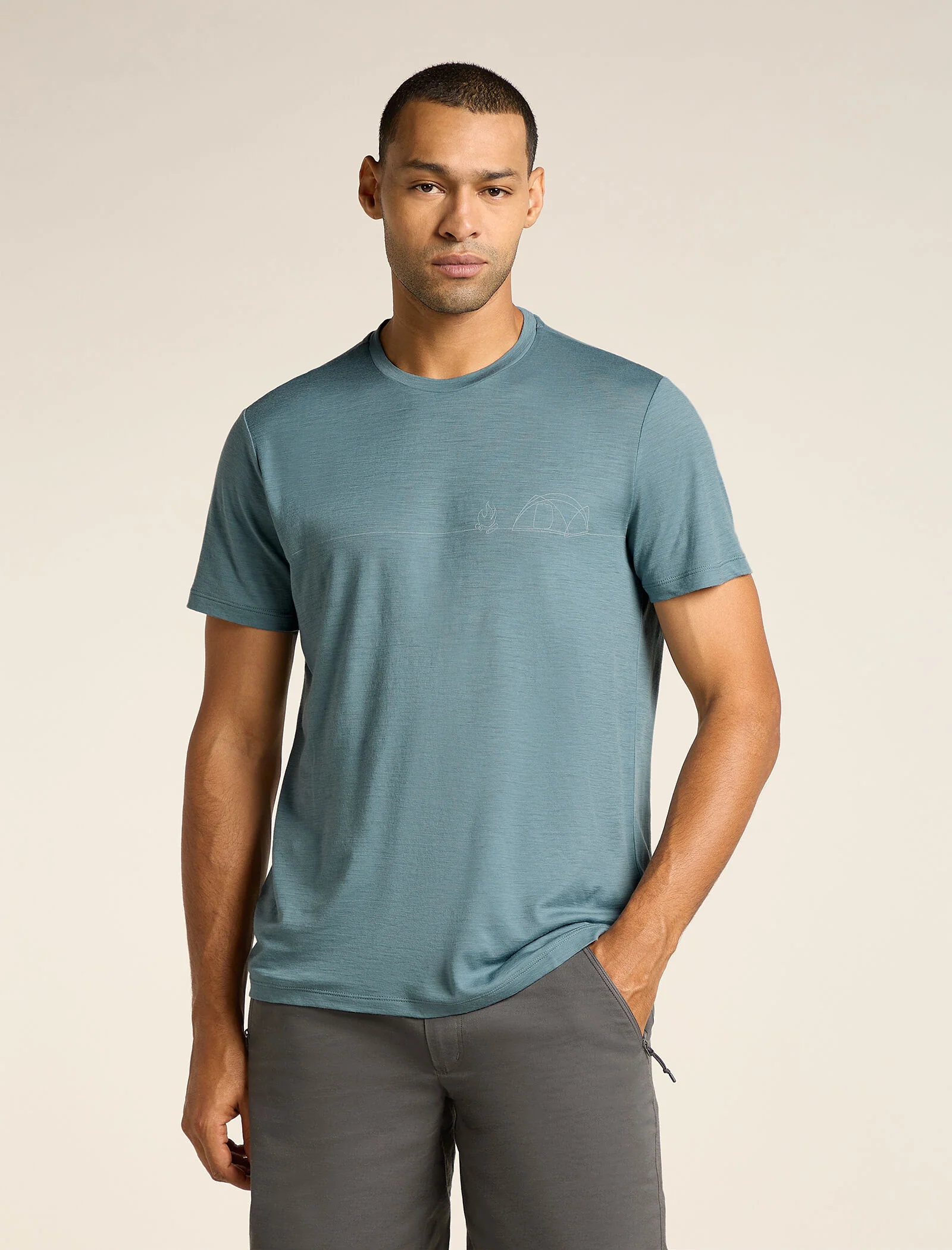 Men’s Merino 150 Tech Lite Short Sleeve T-Shirt Single Line Camp