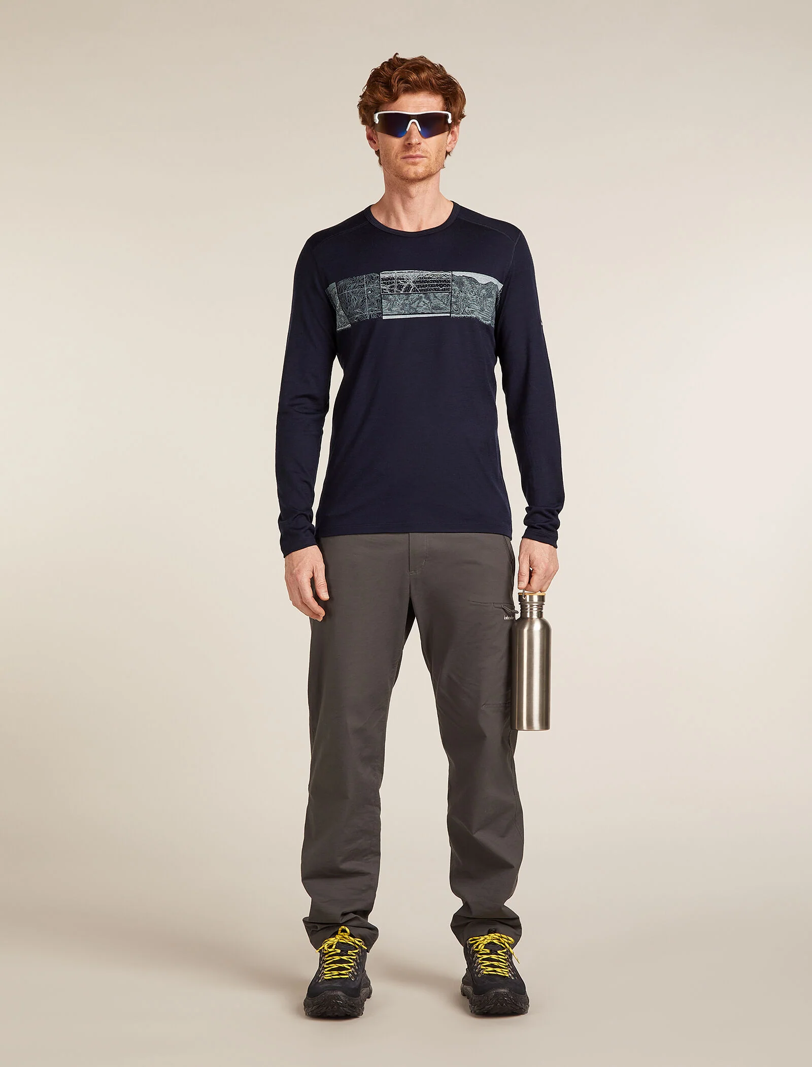 Men’s Merino 200 Oasis Long Sleeve Crew Thermal Top Elevation Line - Image 4