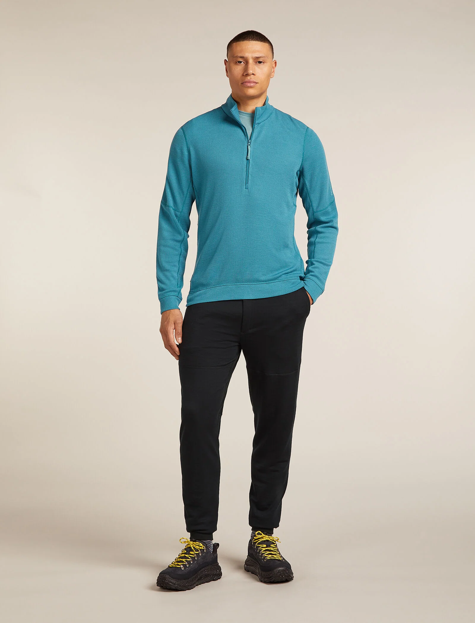 Men’s Merino 260 Waffle Knit Wander Long Sleeve Half Zip - Image 3