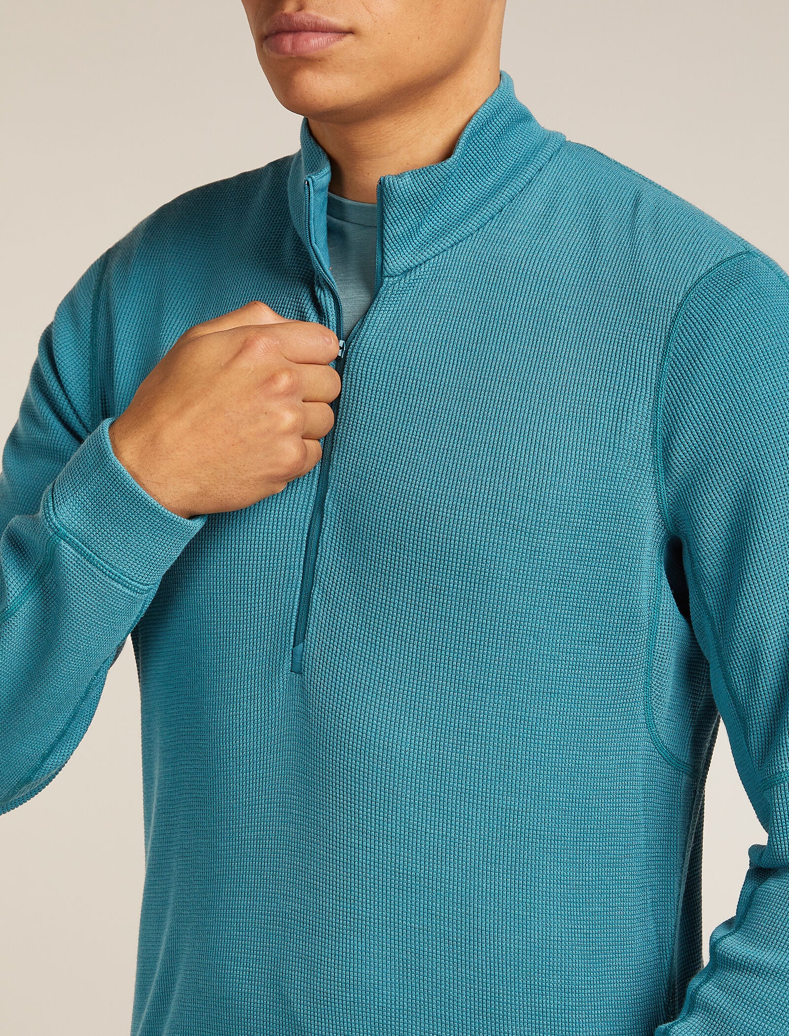 Men’s Merino 260 Waffle Knit Wander Long Sleeve Half Zip - Image 6
