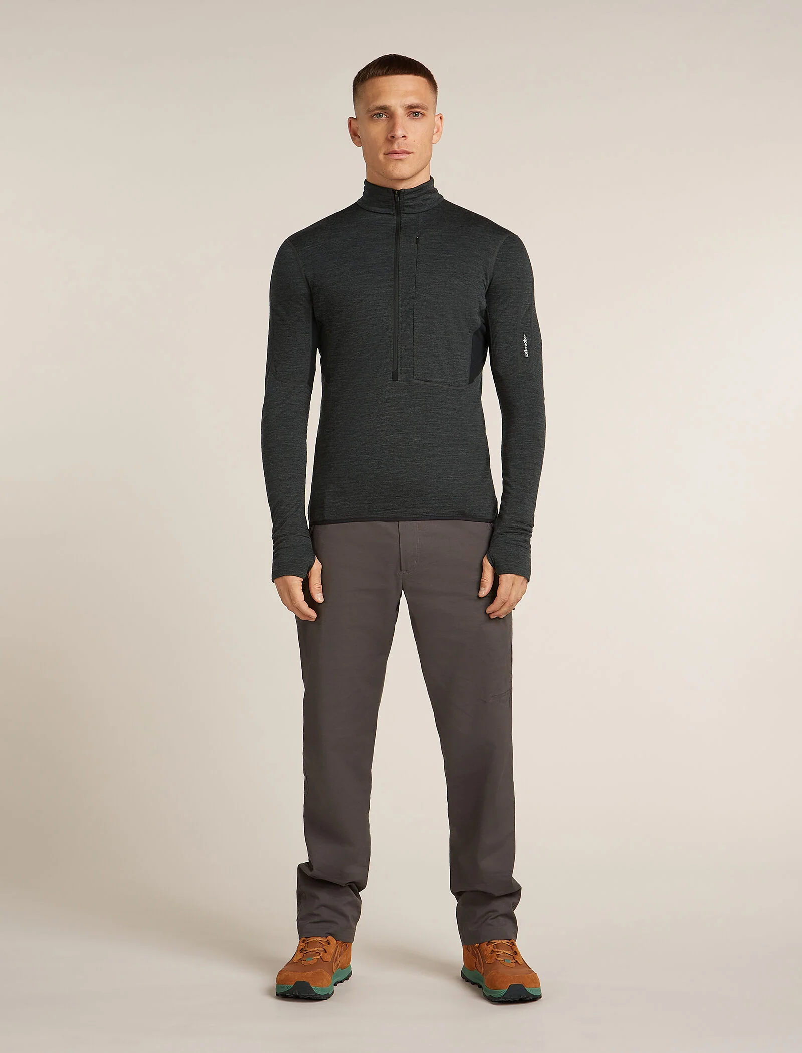 Men’s Merino Blend 200 Realfleece™ Descender Long Sleeve Half Zip Top - Image 3