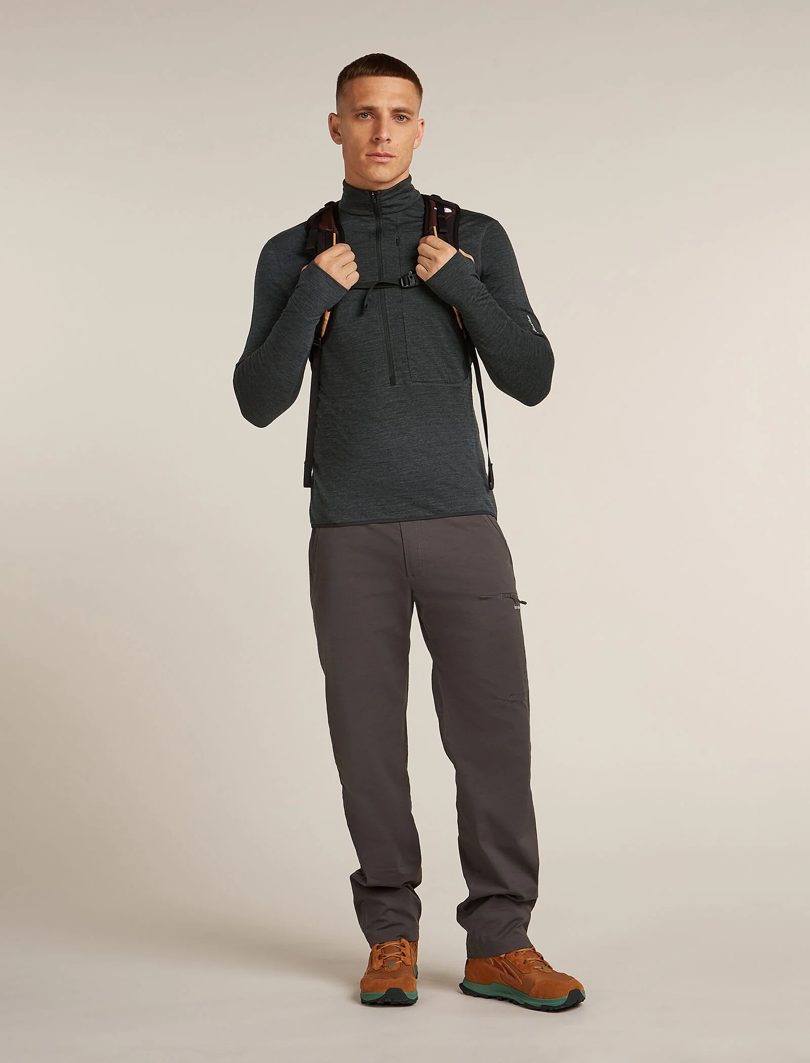 Men’s Merino Blend 200 Realfleece™ Descender Long Sleeve Half Zip Top - Image 4
