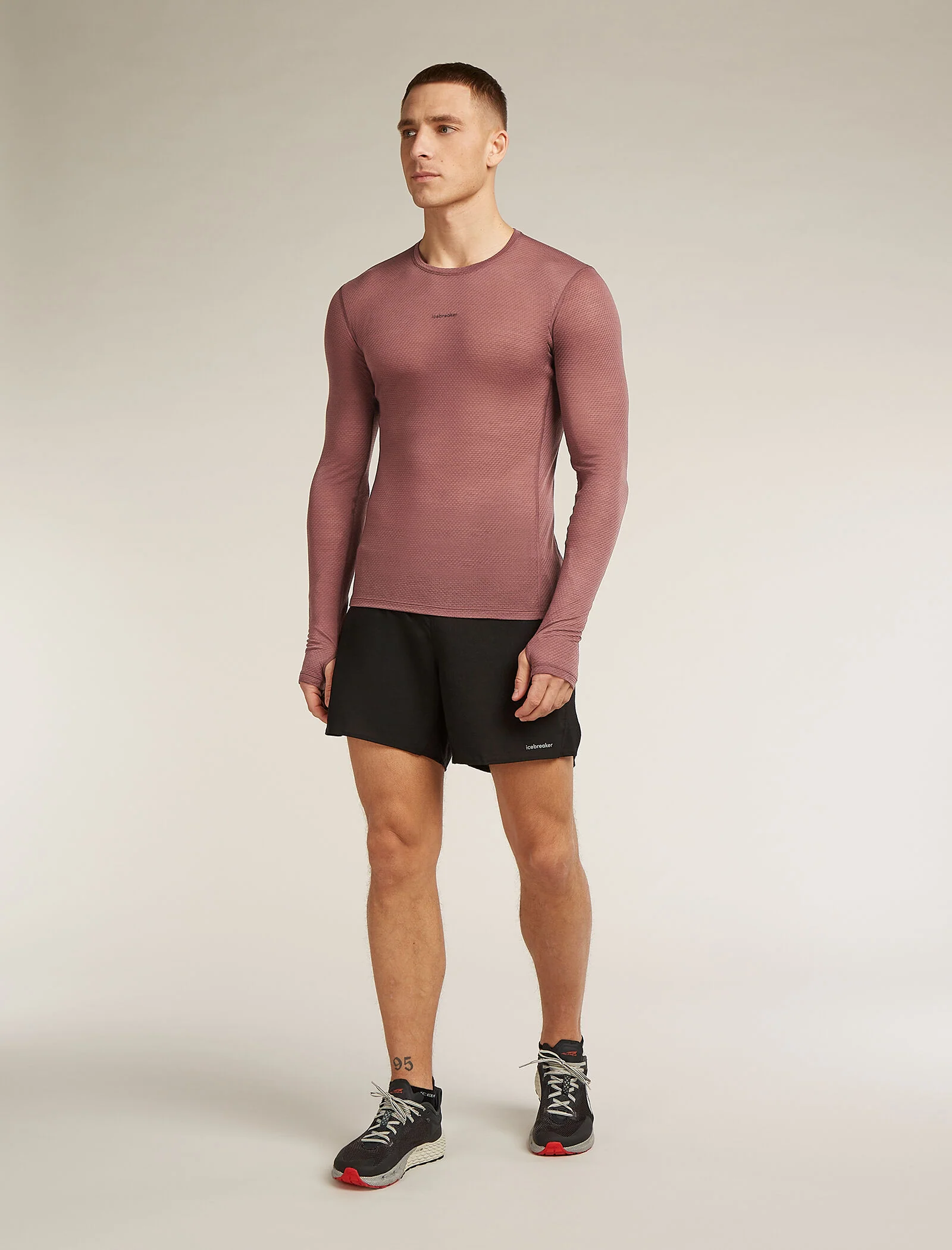Men’s Merino Blend 75 Cool-Lite™ Featherlight™ Long Sleeve Crew Thermal Top - Image 3