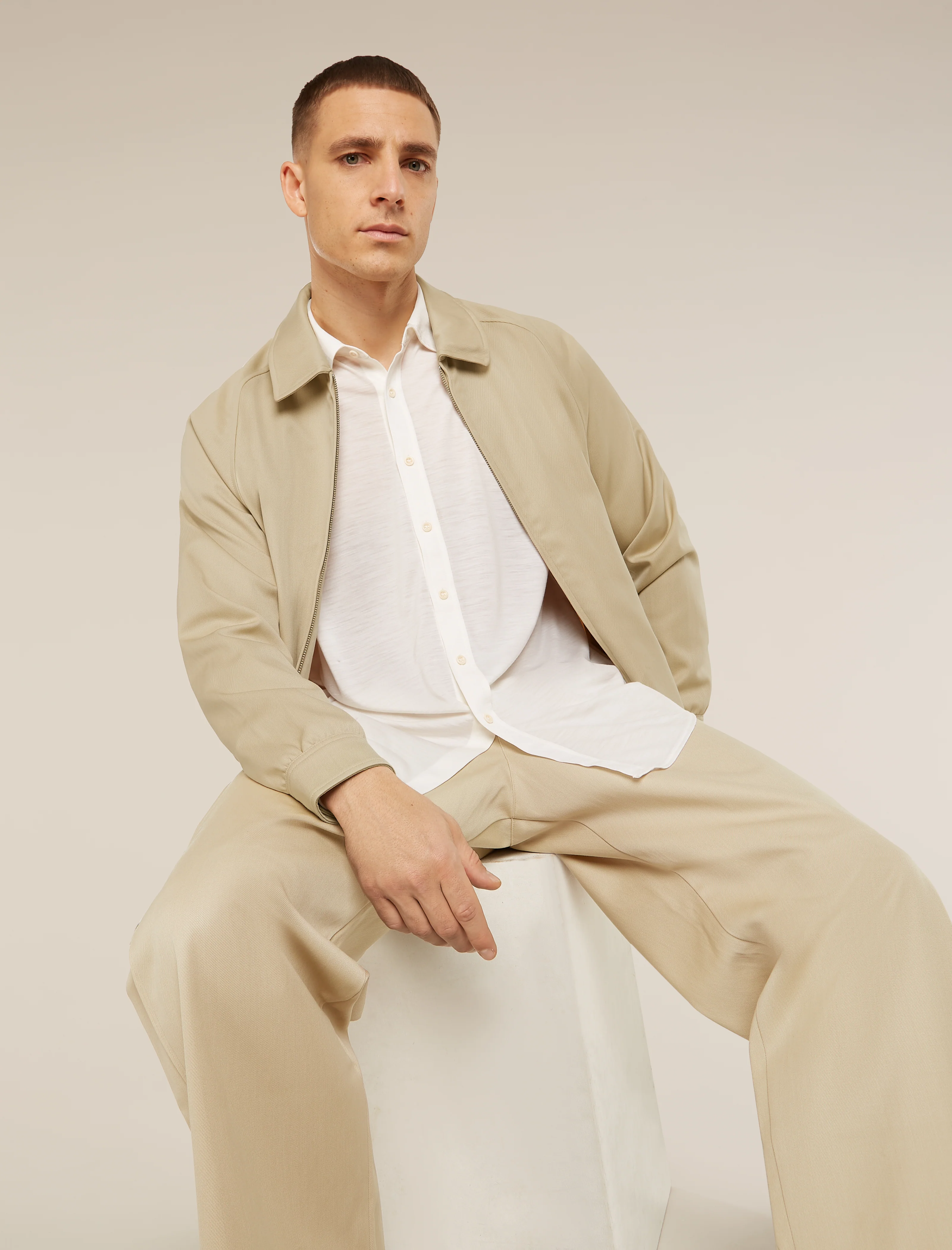 Unisex Merino Cotton Twill Shirt Jacket