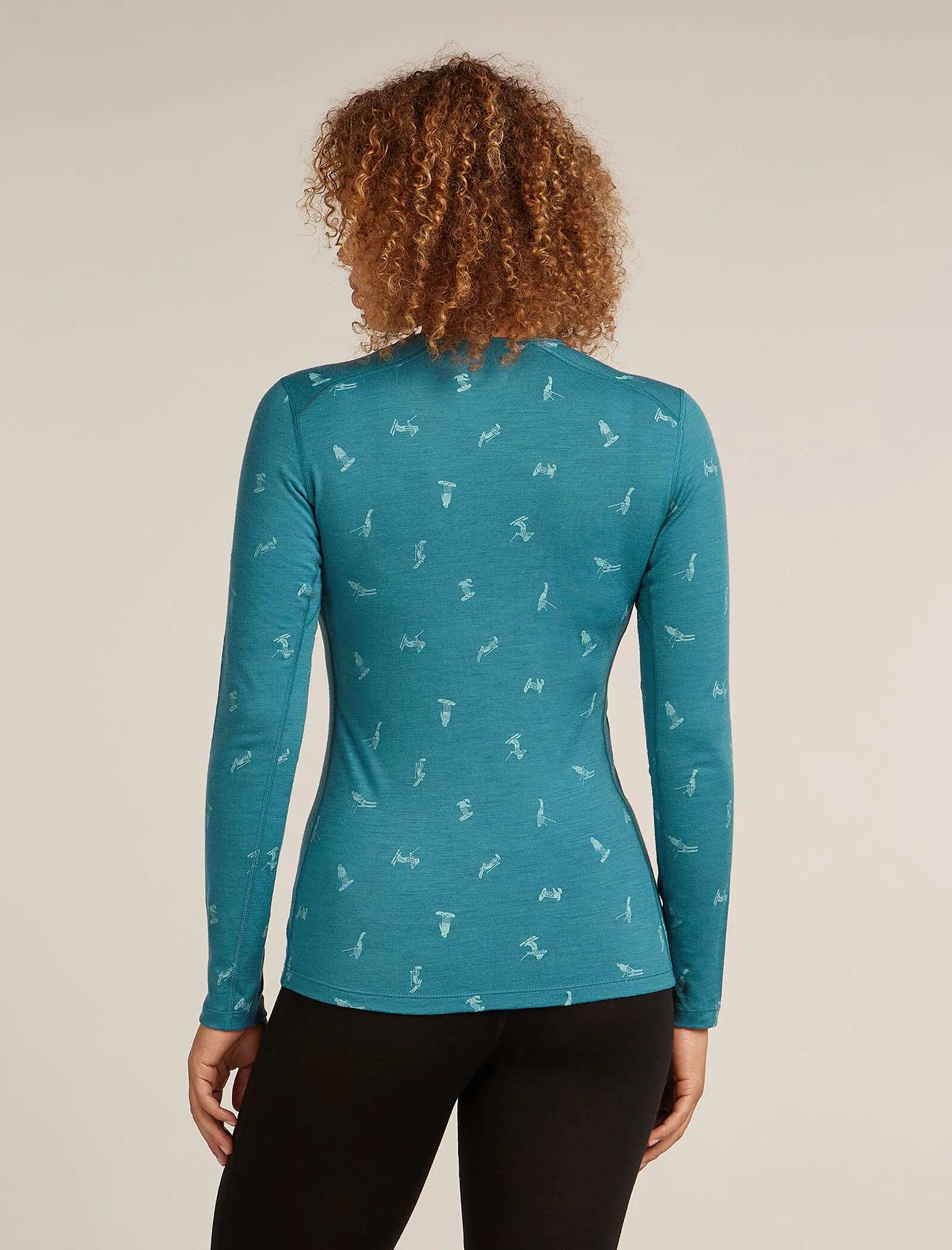 Women’s Merino 200 Oasis Long Sleeve Crew Thermal Top Snow Day - Image 2