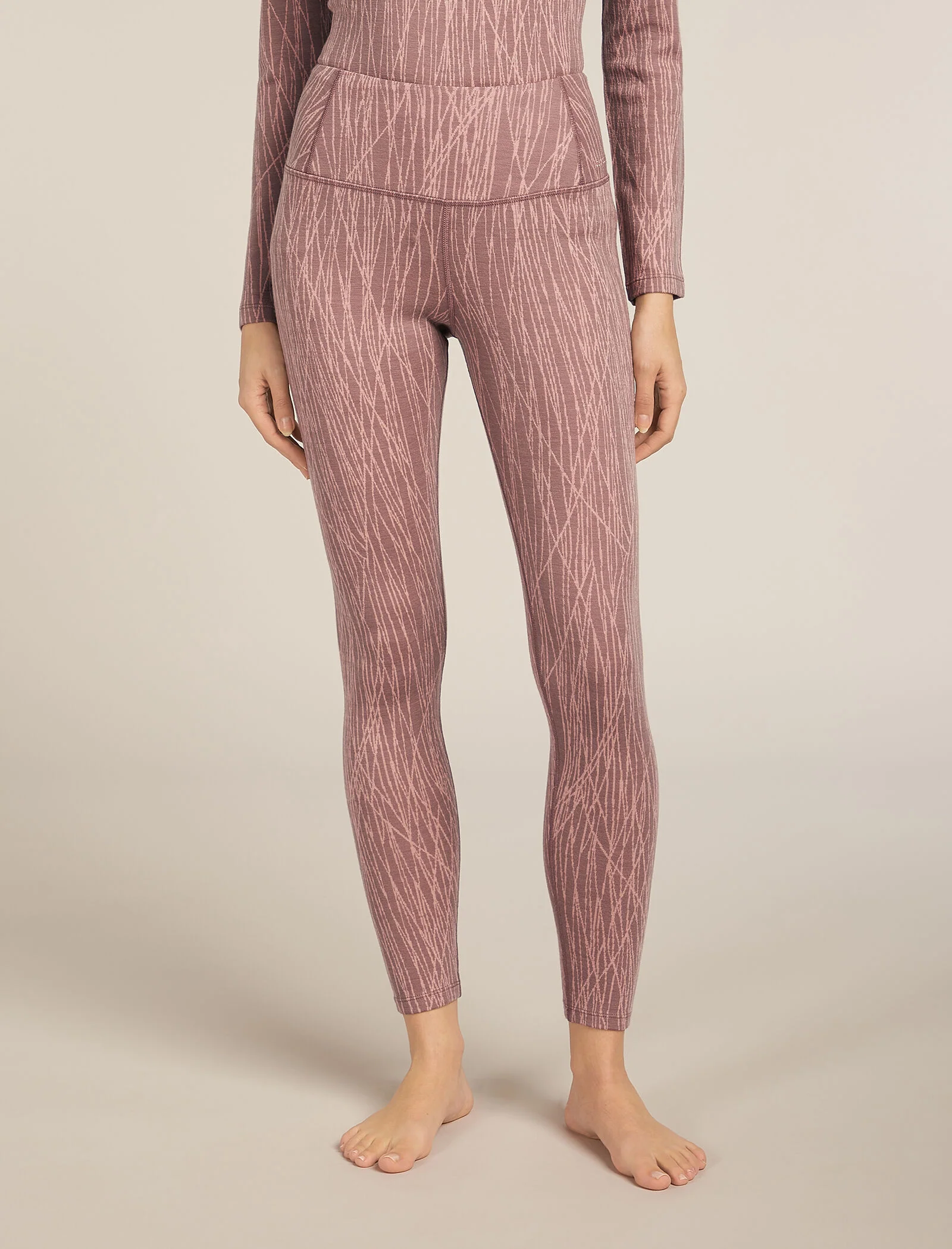 Women’s Merino 260 Tech Vertex High Rise Thermal Leggings Delta Lines