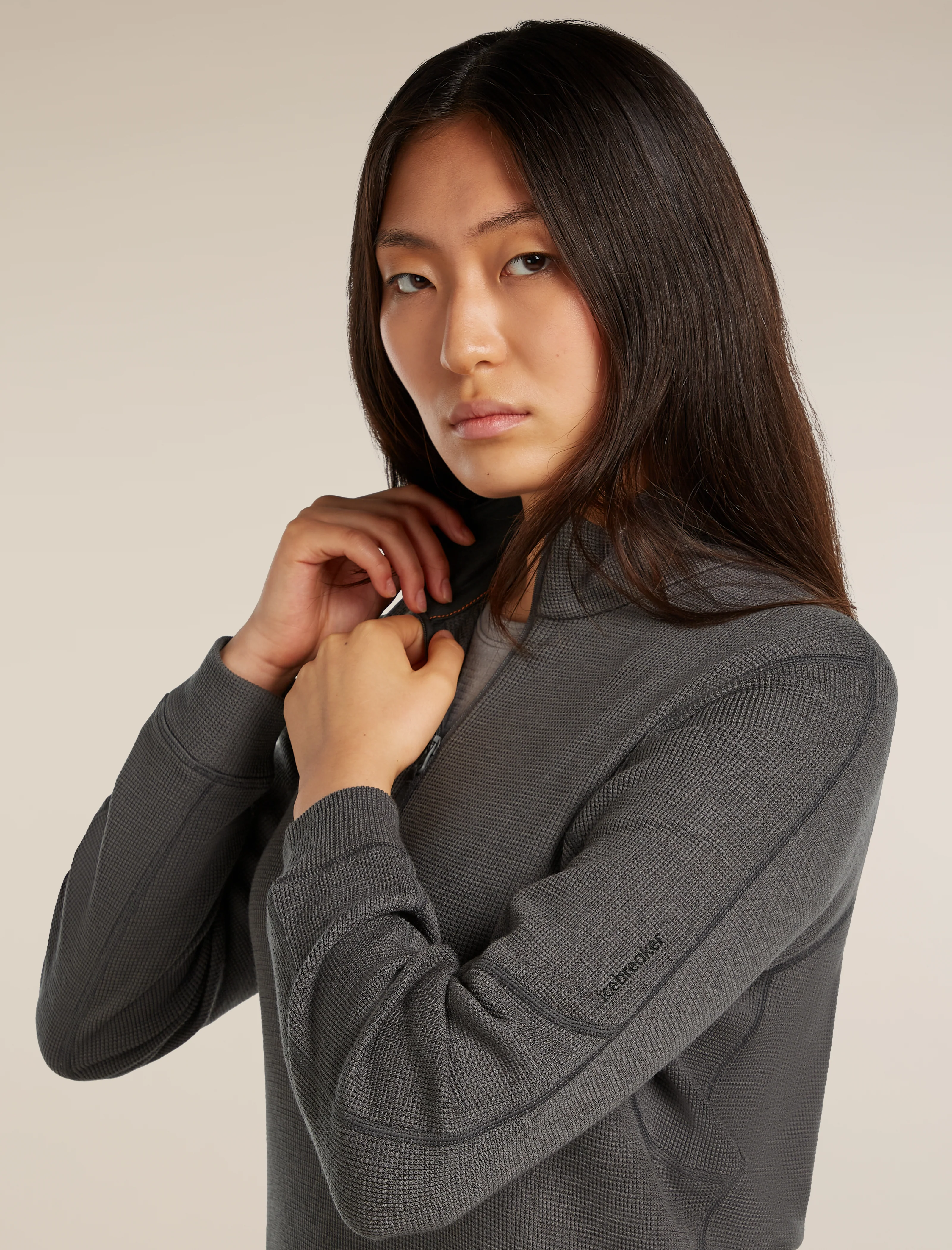 Women’s Merino 260 Waffle Knit Wander Long Sleeve Half Zip Top - Image 5