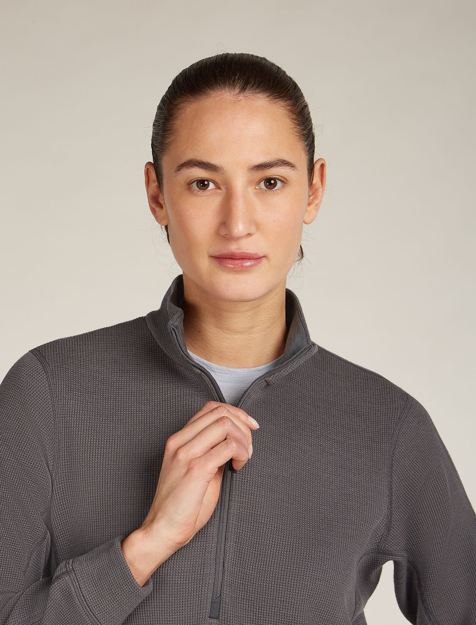 Women’s Merino 260 Waffle Knit Wander Long Sleeve Half Zip Top - Image 8