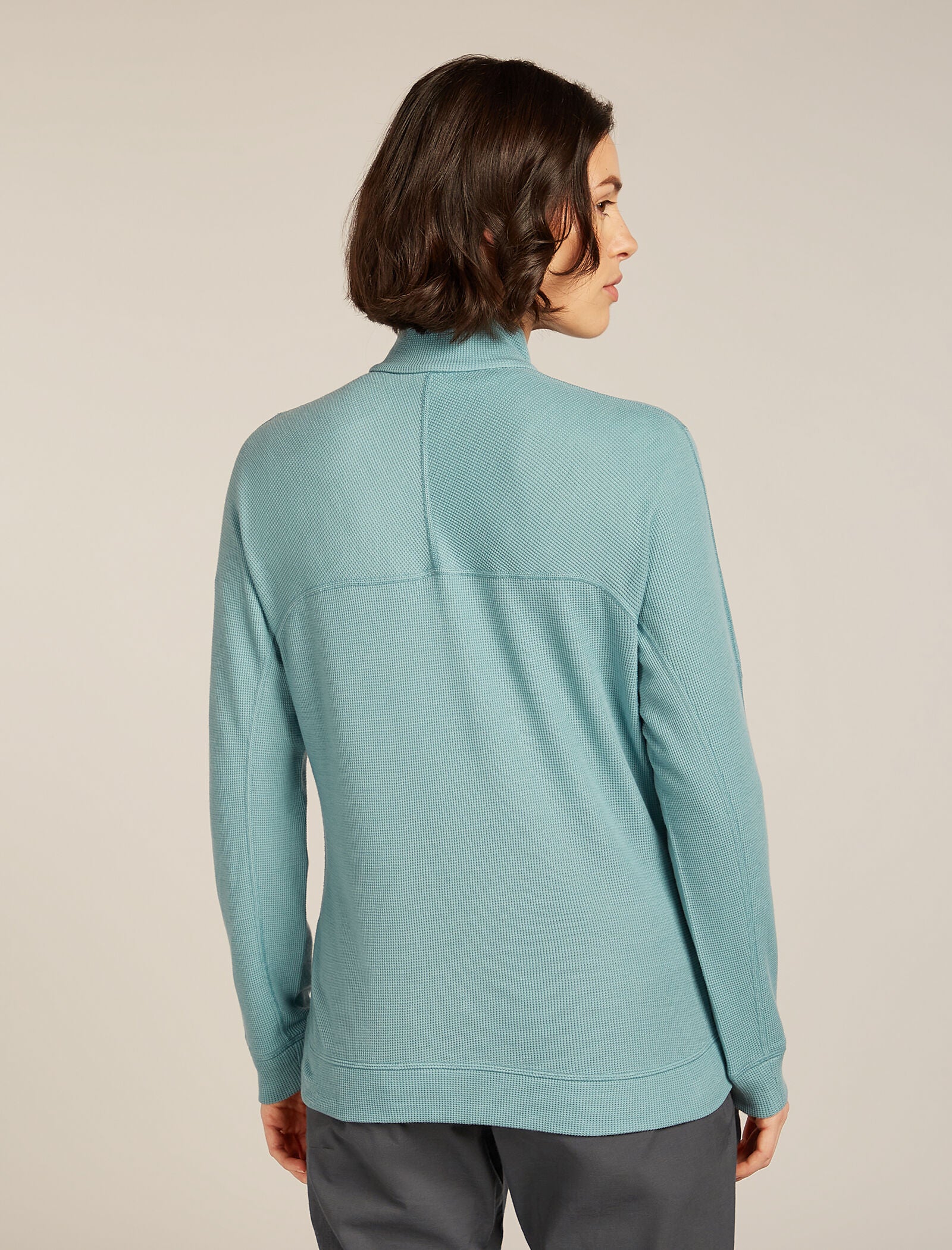 Women’s Merino 260 Waffle Knit Wander Long Sleeve Half Zip Top - Image 2