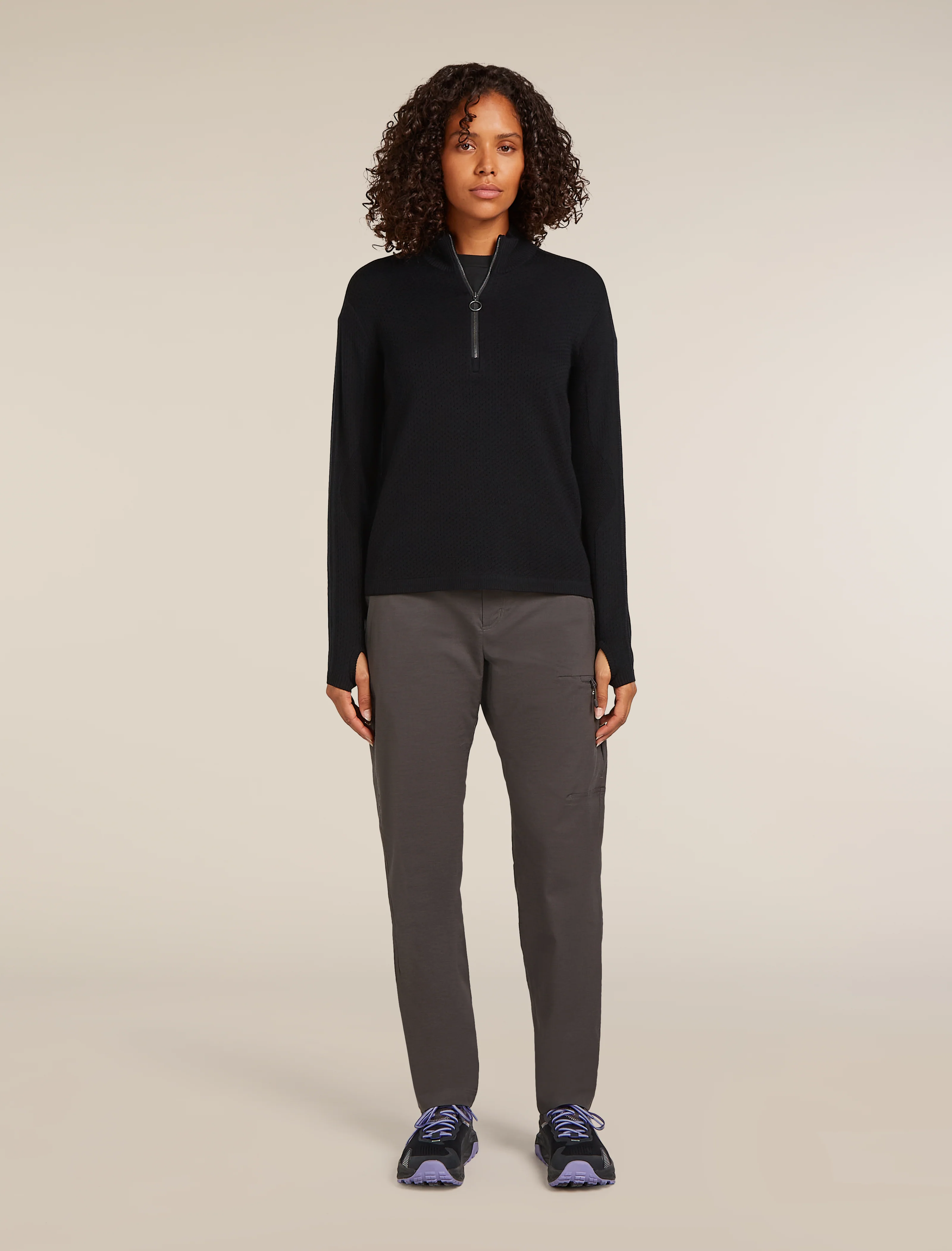 Women’s Merino icebreaker Anniversary Original Long Sleeve Half Zip Top - Image 3